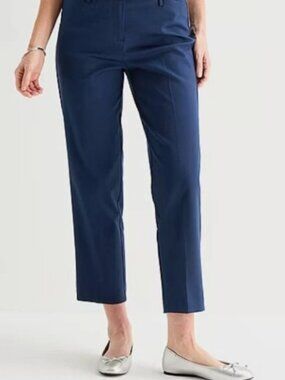 NWT Liz Claiborne Emma Mid-Rise Slim Leg Ankle Pants Navy Various Sizes